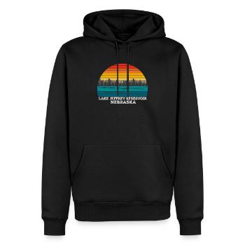 Réservoir du lac Jeffrey, Nebraska - Sweat à capuche Premium bio Homme - noir - Devant - Nico (187cm)
