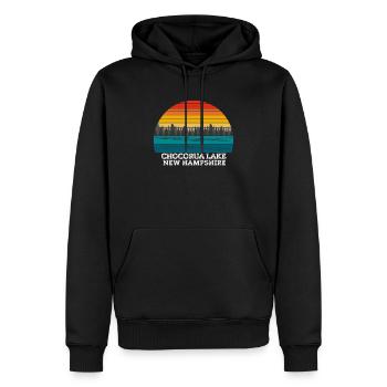Lac Chocorua New Hampshire - Sweat à capuche Premium bio Homme - noir - Devant - Nico (187cm)