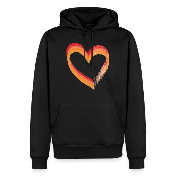 Herz der Farbe - Männer Premium Bio Hoodie - Schwarz - Vorne - Nico (187cm)