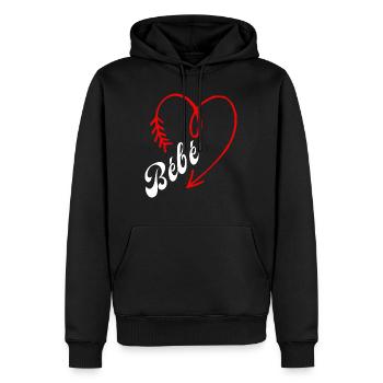 bébé cœur - Sweat à capuche Premium bio Homme - noir - Devant - Nico (187cm)