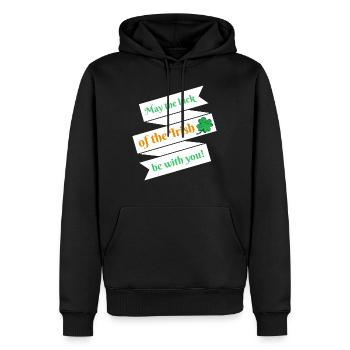 Fête de la Saint-Patrick Dire le bonheur Clover Cadeau - Sweat à capuche Premium bio Homme - noir - Devant - Nico (187cm)