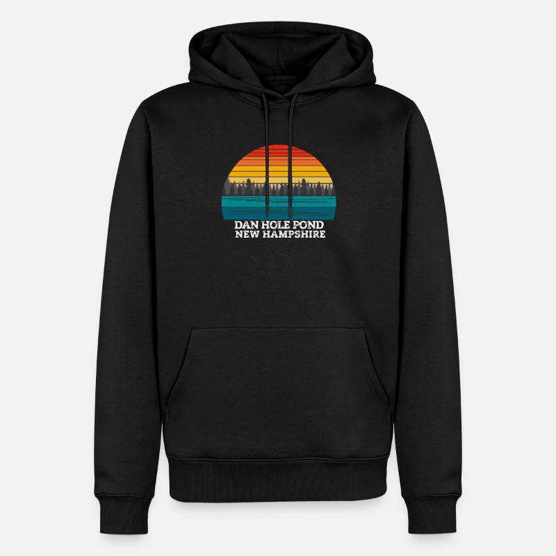 Dan Hole Pond New Hampshire - Sweat à capuche Premium bio Homme - noir