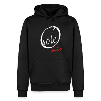 O sole mio - Männer Premium Bio Hoodie - Schwarz - Vorne - Nico (187cm)