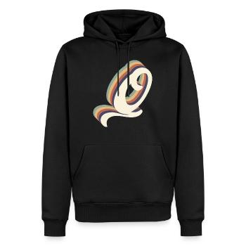 Buchstabe Q - Männer Premium Bio Hoodie - Schwarz - Vorne - Nico (187cm)