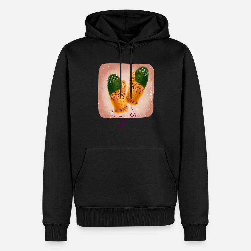 gestrickte Handschuhe - Männer Premium Bio Hoodie - Schwarz
