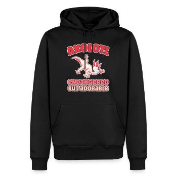 Axolotl endangered but adorable - Männer Premium Bio Hoodie - Schwarz - Vorne - Nico (187cm)