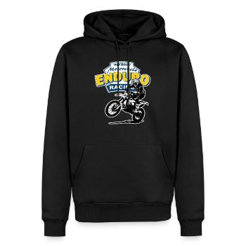 Enduro Tout-terrain - Sweat à capuche Premium bio Homme - noir - Devant - Nico (187cm)