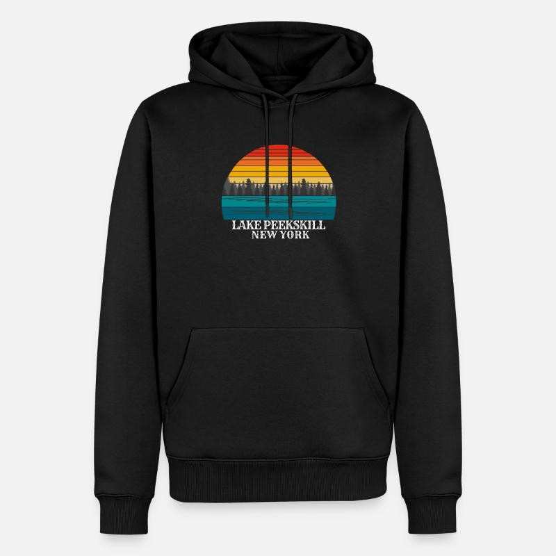 Lac Peekskill New York - Sweat à capuche Premium bio Homme - noir