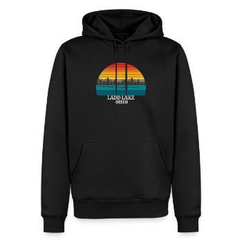 Lac Ladd Ohio - Sweat à capuche Premium bio Homme - noir - Devant - Nico (187cm)