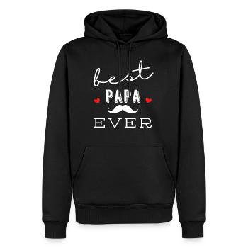 Best Papa Ever - Cadeau Idéal pour les Papas - Sweat à capuche Premium bio Homme - noir - Devant - Nico (187cm)