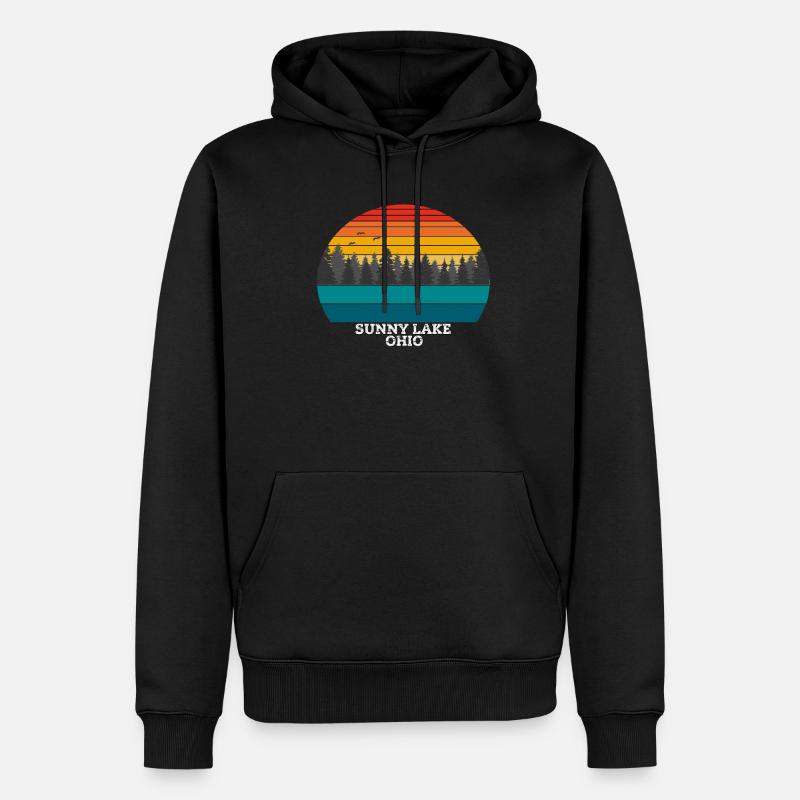 Lac ensoleillé Ohio - Sweat à capuche Premium bio Homme - noir