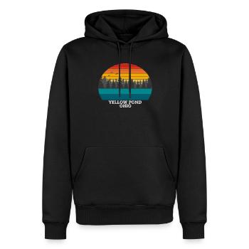 Yellow Pond Ohio - Sweat à capuche Premium bio Homme - noir - Devant - Nico (187cm)