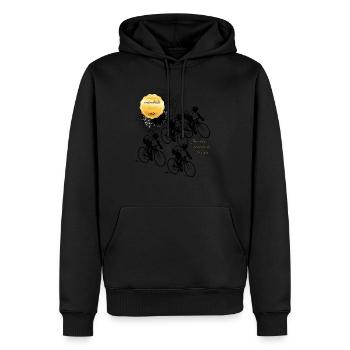 Journée mondiale du vélo - Sweat à capuche Premium bio Homme - noir - Devant - Nico (187cm)