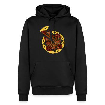 L’heure de la pizza - Sweat à capuche Premium bio Homme - noir - Devant - Nico (187cm)