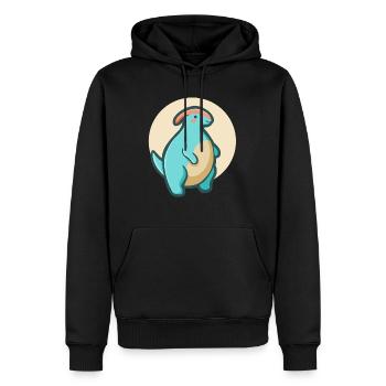 Süßer pummeliger Parasaurolophus, Dino - Männer Premium Bio Hoodie - Schwarz - Vorne - Nico (187cm)