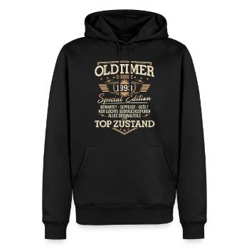 Oldtimer Baujahr Jahrgang 1993 Geburtstag Geschenk - Männer Premium Bio Hoodie - Schwarz - Vorne - Nico (187cm)