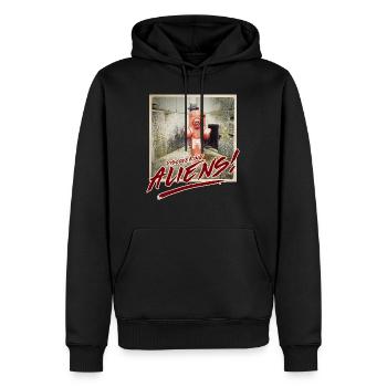 Étrangers 17 - Sweat à capuche Premium bio Homme - noir - Devant - Nico (187cm)