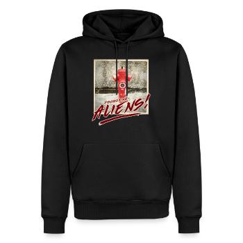 Étrangers 16 - Sweat à capuche Premium bio Homme - noir - Devant - Nico (187cm)