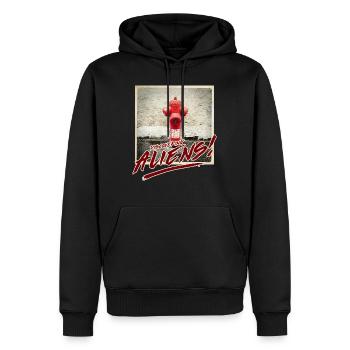 Étrangers 20 - Sweat à capuche Premium bio Homme - noir - Devant - Nico (187cm)
