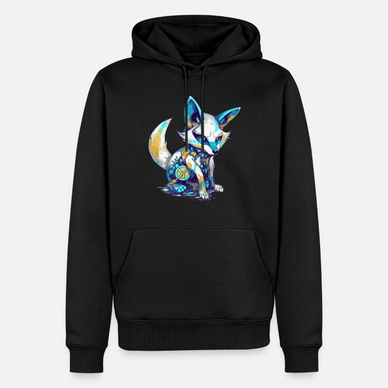 Ecko le renard bionique - Sweat à capuche Premium bio Homme - noir