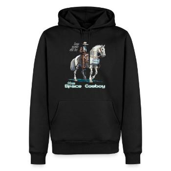 Space Cowboy - Männer Premium Bio Hoodie - Schwarz - Vorne - Nico (187cm)
