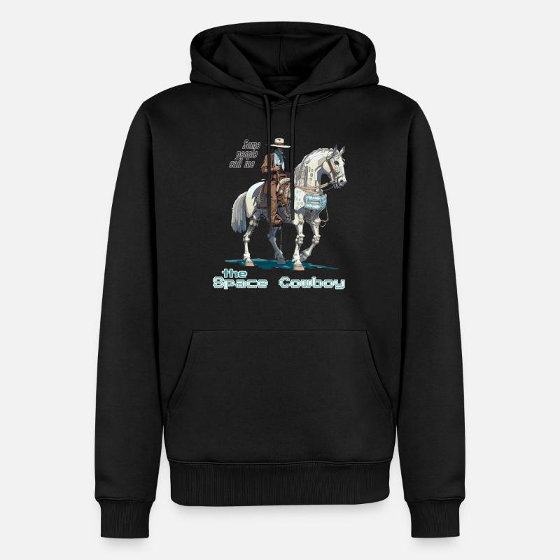 Cowboy de l’espace - Sweat à capuche Premium bio Homme - noir