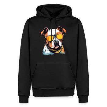 Jok the Bulldog - Men’s Premium Organic Hoodie - black - Front - Nico (187cm)