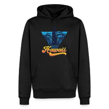 Conception de la plage du phare d’Hawaï - Sweat à capuche Premium bio Homme - noir - Devant - Nico (187cm)