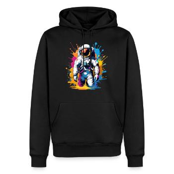 Astronaute coloré - Sweat à capuche Premium bio Homme - noir - Devant - Nico (187cm)