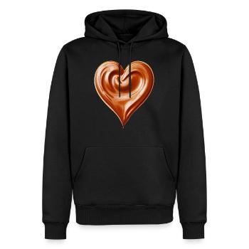 J’aime ... Choco - Sweat à capuche Premium bio Homme - noir - Devant - Nico (187cm)