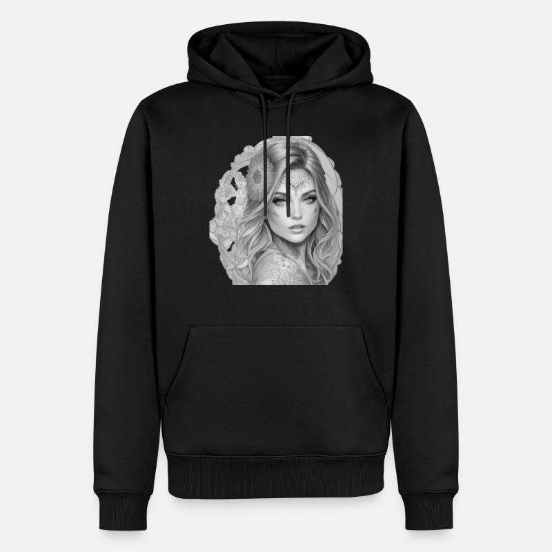 fleurs - Sweat à capuche Premium bio Homme - noir