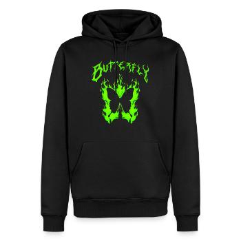 Schmetterling Insekt Schmetterling Natur Sommer bunte Kunst - Männer Premium Bio Hoodie - Schwarz - Vorne - Nico (187cm)