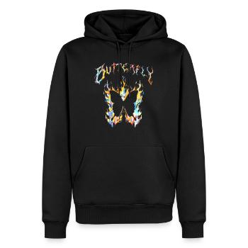 Schmetterling Insekt Schmetterling Natur Sommer bunte Kunst - Männer Premium Bio Hoodie - Schwarz - Vorne - Nico (187cm)