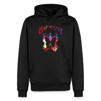 Schmetterling Insekt Schmetterling Natur Sommer bunte Kunst - Männer Premium Bio Hoodie - Schwarz - Vorne - Nico (187cm)
