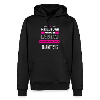 meilleur maman plus courageuse des clarinettistes - Sweat à capuche Premium bio Homme - noir - Devant - Nico (187cm)