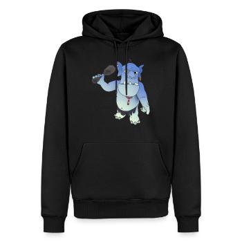 Mostro - Felpa con cappuccio ecologica premium da uomo - nero - Fronte - Nico (187cm)