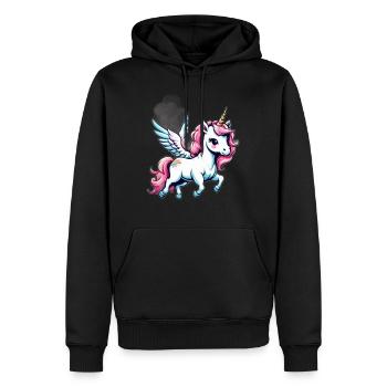 Licorne Einhorn Kawaii - Männer Premium Bio Hoodie - Schwarz - Vorne - Nico (187cm)