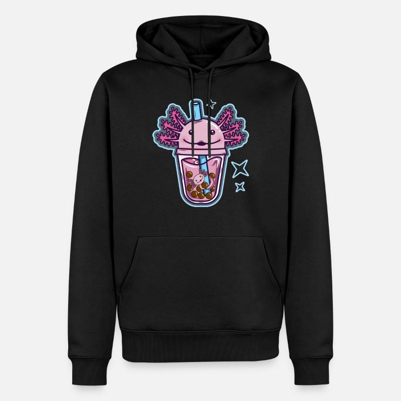 Axolotl Bubble Tee - Männer Premium Bio Hoodie - Schwarz