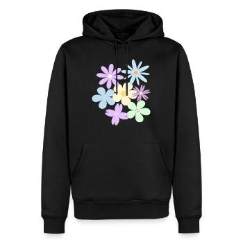 Blumen - Männer Premium Bio Hoodie - Schwarz - Vorne - Nico (187cm)