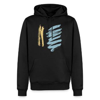 Farben Malerei - Minimal Schraffur Grafik - Männer Premium Bio Hoodie - Schwarz - Vorne - Nico (187cm)