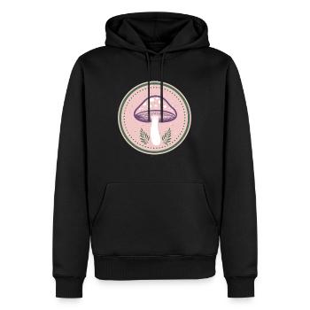 Mystic Mushroom - Men’s Premium Organic Hoodie - black - Front - Nico (187cm)