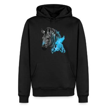 zebra - Männer Premium Bio Hoodie - Schwarz - Vorne - Nico (187cm)