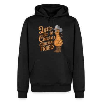 A Little Bit of Chicken Fried - Männer Premium Bio Hoodie - Schwarz - Vorne - Nico (187cm)