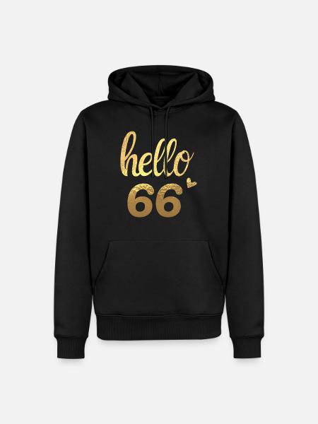 Hello 66 gold - Men’s Premium Organic Hoodie - black
