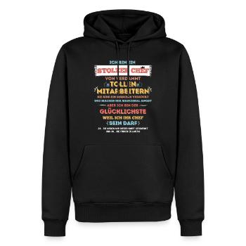 Ein stolzer Chef von tollen Mitarbeitern - Männer Premium Bio Hoodie - Schwarz - Vorne - Nico (187cm)
