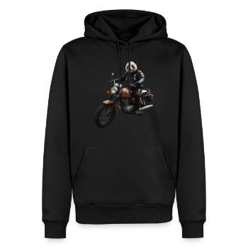 Biker Panda - Männer Premium Bio Hoodie - Schwarz - Vorne - Nico (187cm)