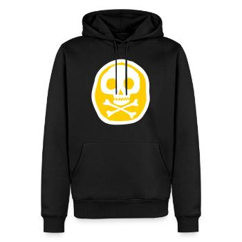 Crâne et os - Sweat à capuche Premium bio Homme - noir - Devant - Nico (187cm)