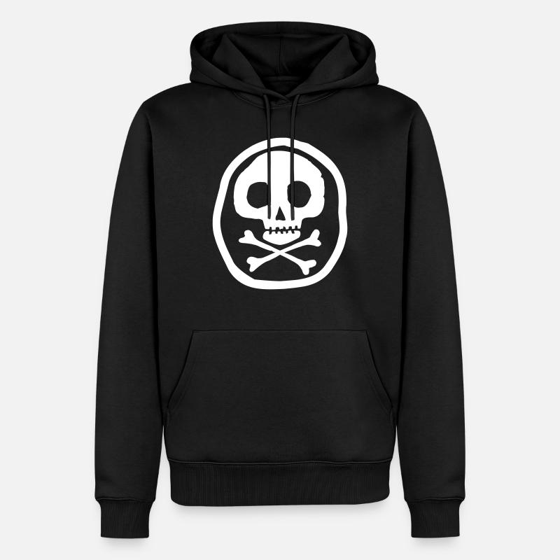 Schädel & Knochen - Männer Premium Bio Hoodie - Schwarz