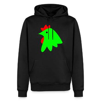 Rooster - Men’s Premium Organic Hoodie - black - Front - Nico (187cm)