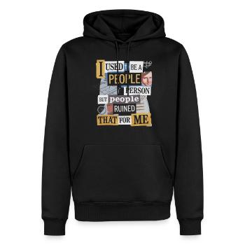 Humour pince-sans-rire pour les amoureux de la paix - Sweat à capuche Premium bio Homme - noir - Devant - Nico (187cm)